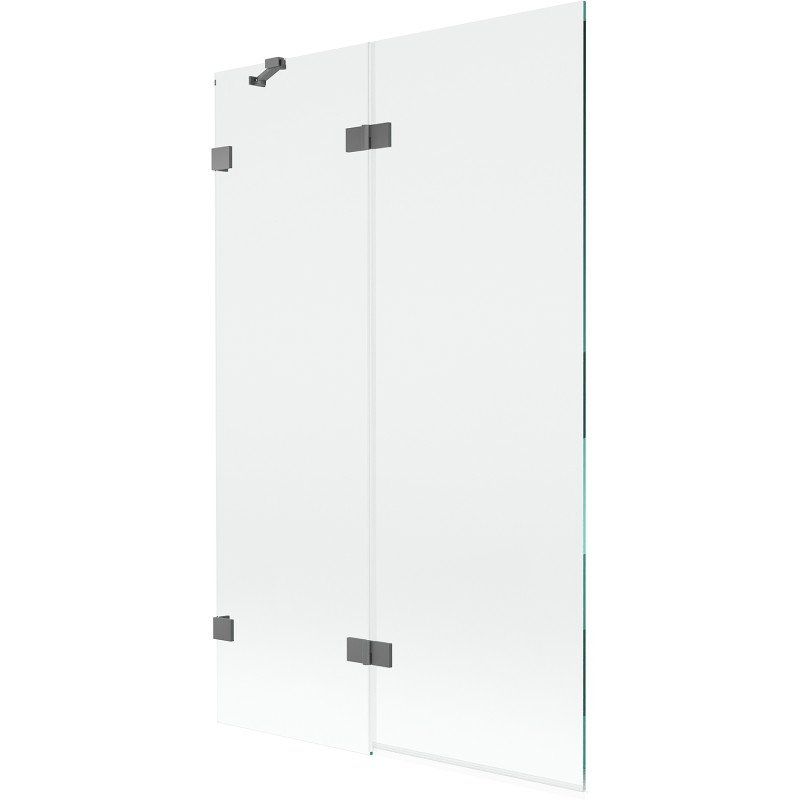 Mexen Lunar parawan nawannowy 2-skrzydłowy lewy 110 x 150 cm, transparent, gun metal - 897-110-100-95-00-L
