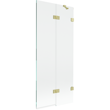 Mexen Lunar Duschabtrennung 2-teilig rechts 80 x 150 cm, transparent, gebürstetes Gold - 897-080-100-55-00-P