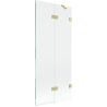 Mexen Lunar 2-panel bath screen right 80 x 150 cm, transparent, brushed gold - 897-080-100-55-00-P