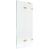 Mexen Lunar Duschabtrennung 2-flügelig rechts 80 x 150 cm, transparent, gebürstetes Gold - 897-080-100-55-00-P