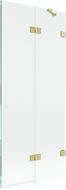 Mexen Lunar parede de chuveiro de 2 painéis, lado direito, 80 x 150 cm, transparente, dourado escovado - 897-080-100-55-00-P