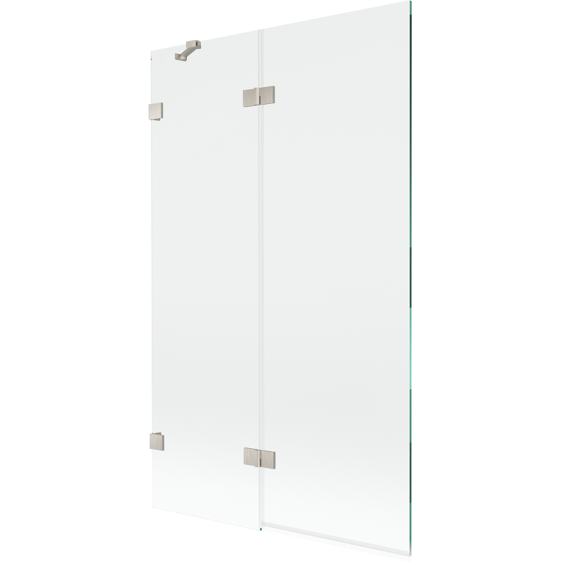 Mexen Lunar paravento doccia a 2 ante sinistro 110 x 150 cm, trasparente, nichel spazzolato - 897-110-100-97-00-L