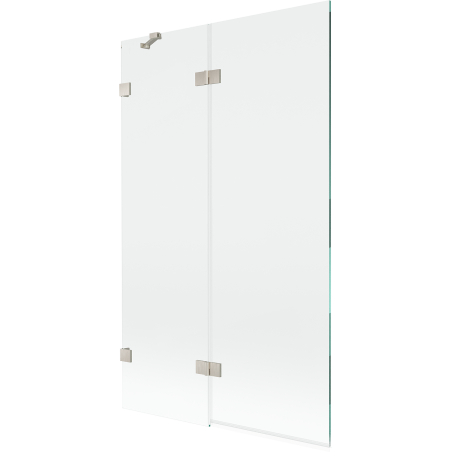 Mexen Lunar paravento doccia a 2 ante sinistro 110 x 150 cm, trasparente, nichel spazzolato - 897-110-100-97-00-L