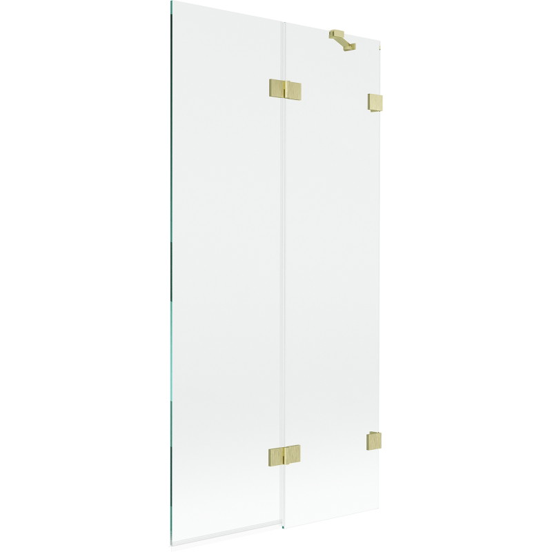 Mexen Lunar paravan za kadu s dvokrilnim vratima desni 90 x 150 cm, proziran, brušeni zlatni - 897-090-100-55-00-P