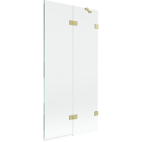 Mexen Lunar Duschabtrennung 2-flügelig rechts 90 x 150 cm, transparent, gebürstetes Gold - 897-090-100-55-00-P