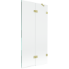 Mexen Lunar kahekohaline vanniparavents paremal 90 x 150 cm, läbipaistev, kuldne harjatud - 897-090-100-55-00-P