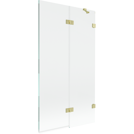 Mexen Lunar paratia per vasca da bagno 2 ante destra 100 x 150 cm, trasparente, oro spazzolato - 897-100-100-55-00-P