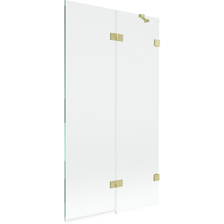 Mexen Lunar two-panel shower screen right 100 x 150 cm, transparent, brushed gold - 897-100-100-55-00-P