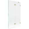 Mexen Lunar Duschwand 2-flügelig rechts 100 x 150 cm, transparent, gebürstet gold - 897-100-100-55-00-P