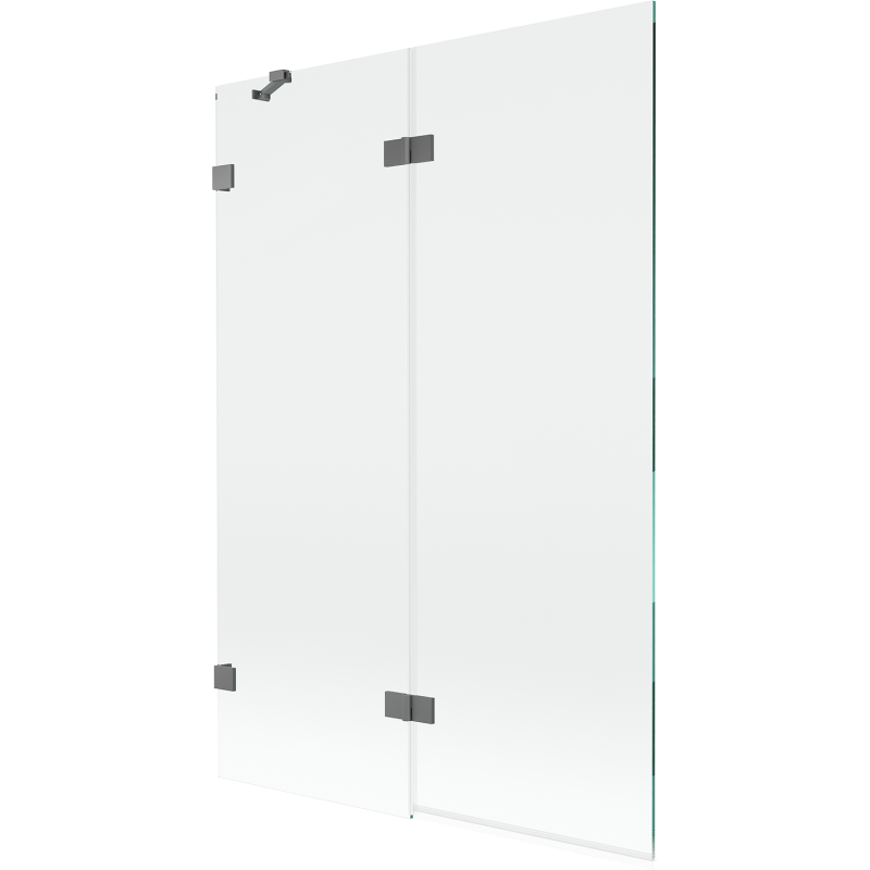 Mexen Lunar Badewannenfaltwand, 2-flügelig links 120 x 150 cm, transparent, gun metal - 897-120-100-95-00-L