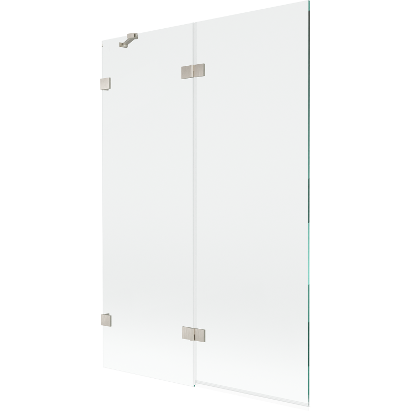 Mexen Lunar Duschabtrennung 2-flügelig links 120 x 150 cm, transparent, gebürstetes Nickel - 897-120-100-97-00-L