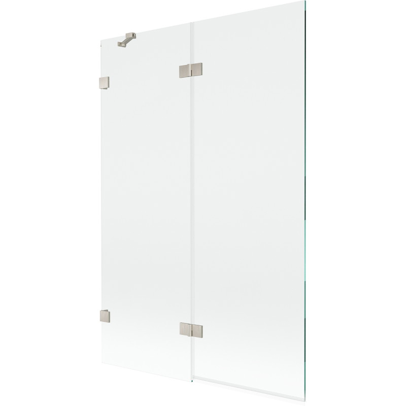 Mexen Lunar kahekordne vasak vannisein 120 x 150 cm, läbipaistev, harjatud nikkel - 897-120-100-97-00-L