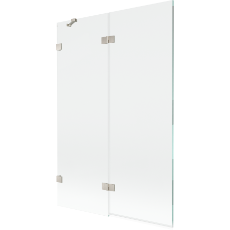 Mexen Lunar 2-Panel Left Shower Screen 120 x 150 cm, Transparent, Brushed Nickel - 897-120-100-97-00-L