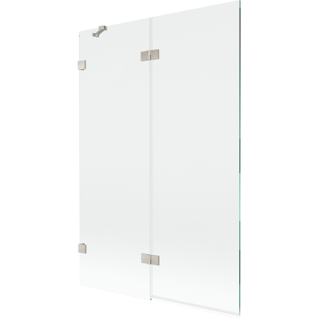 Mexen Lunar Duschabtrennung 2-flügelig links 120 x 150 cm, transparent, gebürstetes Nickel - 897-120-100-97-00-L