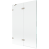 Mexen Lunar Duschabtrennung 2-flügelig links 120 x 150 cm, transparent, gebürstetes Nickel - 897-120-100-97-00-L