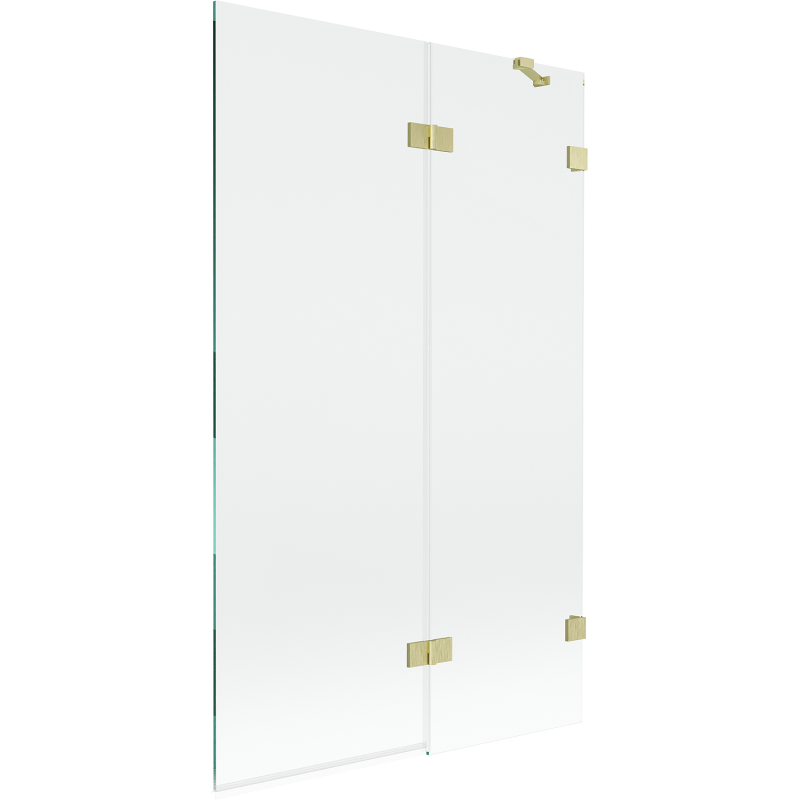 Mexen Lunar Duschabtrennung 2-flügelig rechts 110 x 150 cm, transparent, gebürstet gold - 897-110-100-55-00-P