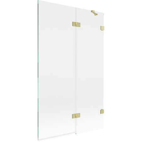 Mexen Lunar Duschabtrennung 2-flügelig rechts 110 x 150 cm, transparent, gebürstet gold - 897-110-100-55-00-P