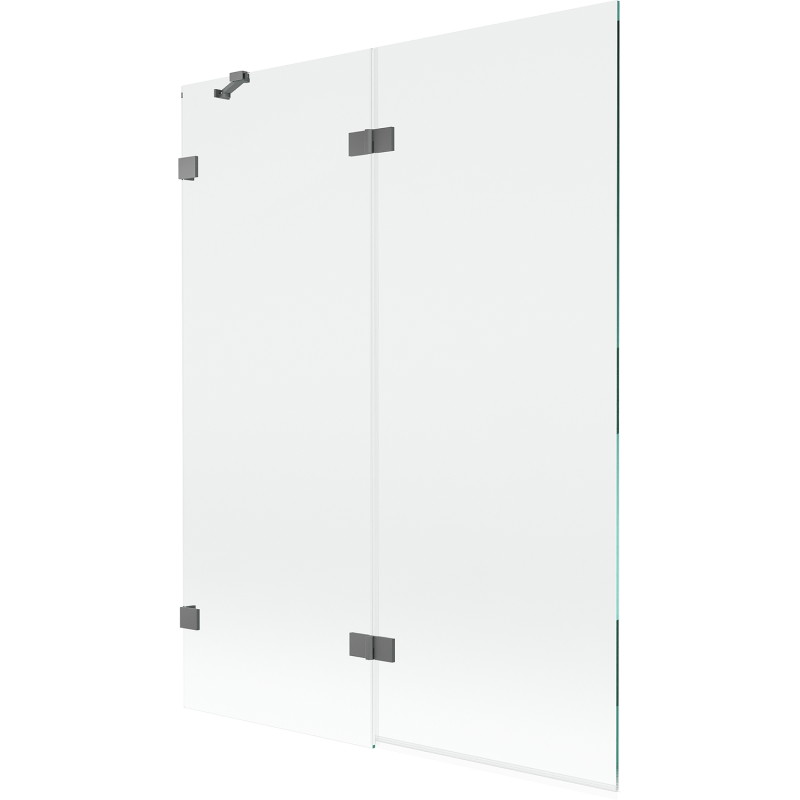 Mexen Lunar vannitoa vahesein 2-ukseline vasak 130 x 150 cm, läbipaistev, relvmetall - 897-130-100-95-00-L