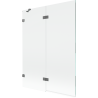Mexen Lunar Badewannen-Faltwand, 2-teilig, links 130 x 150 cm, transparent, Gun Metal - 897-130-100-95-00-L