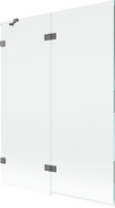 Mexen Lunar parede de chuveiro de 2 painéis esquerdo 130 x 150 cm, transparente, metal canhão - 897-130-100-95-00-L