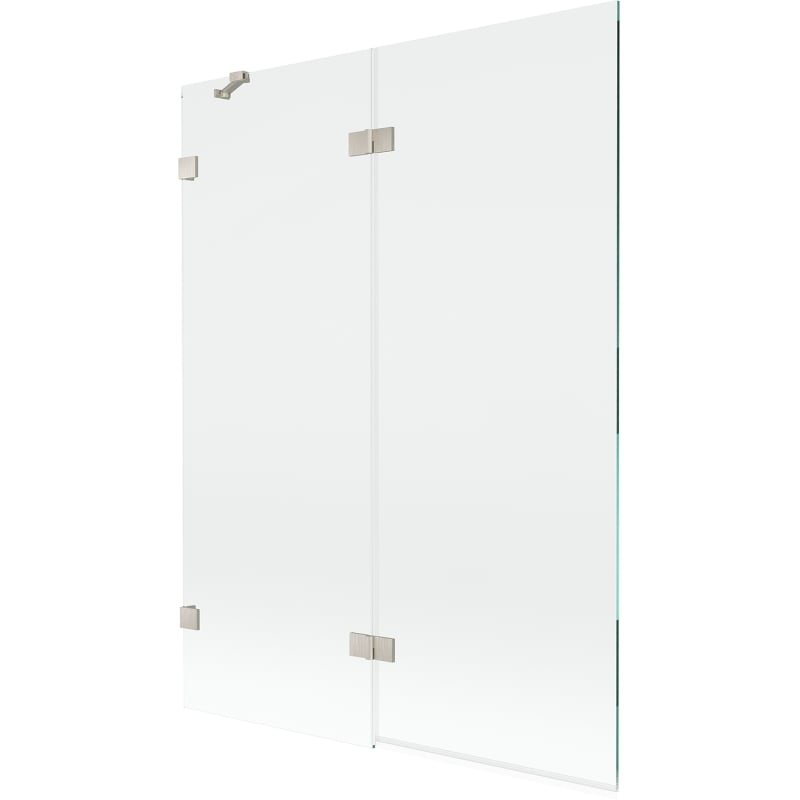 Mexen Lunar 2-osaline vasak vanni vahesein 130 x 150 cm, läbipaistev, harjatud nikkel - 897-130-100-97-00-L