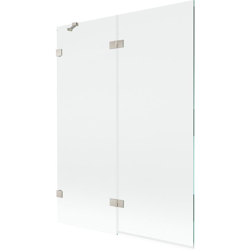 Mexen Lunar dvokrilni lijevi kadušek 130 x 150 cm, proziran, brušeni nikal - 897-130-100-97-00-L