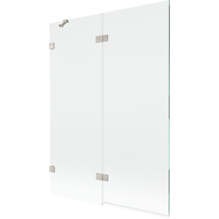 Mexen Lunar 2-osaline vasak vanni vahesein 130 x 150 cm, läbipaistev, harjatud nikkel - 897-130-100-97-00-L