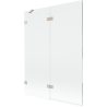 Mexen Lunar 2-osaline vasak vanni vahesein 130 x 150 cm, läbipaistev, harjatud nikkel - 897-130-100-97-00-L