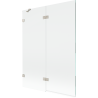 Mexen Lunar 2-panel left-hand bath screen 130 x 150 cm, transparent, brushed nickel - 897-130-100-97-00-L