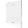 Mexen Lunar Duschwand 2-teilig links 130 x 150 cm, transparent, gebürsteter Nickel - 897-130-100-97-00-L