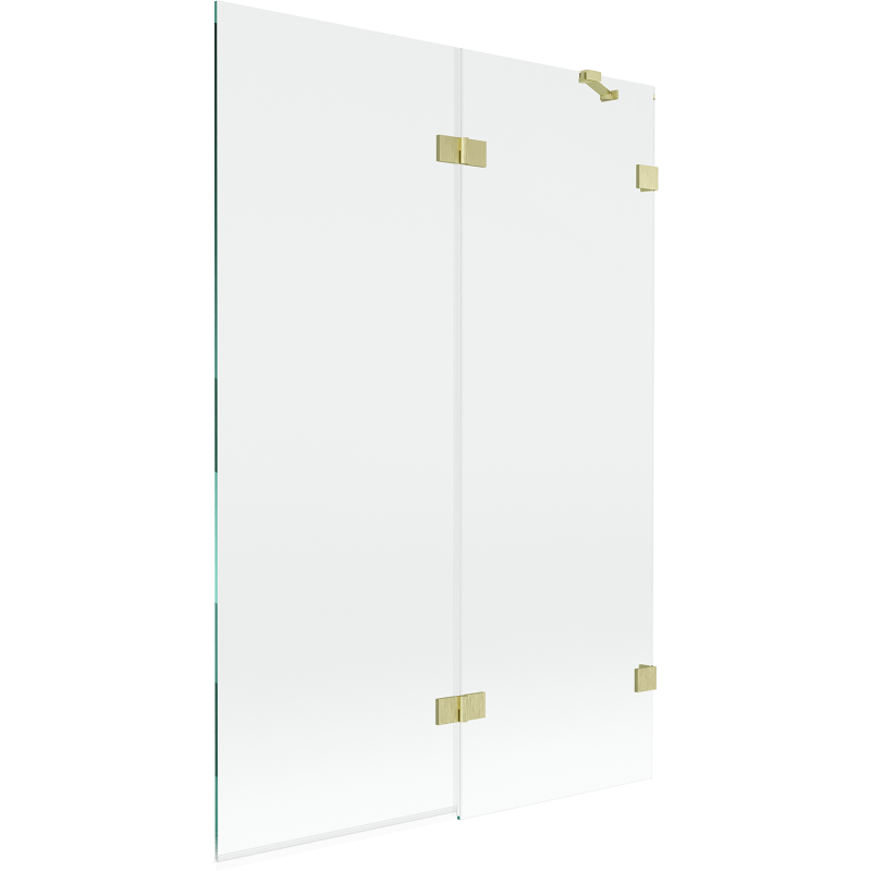 Mexen Lunar μπάνιο διπλής πόρτας δεξιά 120 x 150 cm, διαφανές, χρυσό