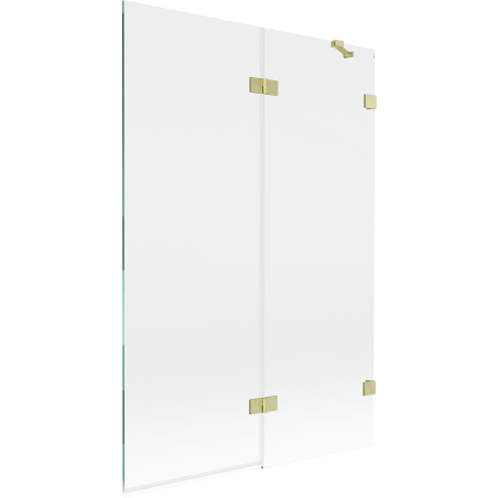Mexen Lunar 2-Panel Right Bath Screen 120 x 150 cm, Transparent, Brushed Gold - 897-120-100-55-00-P
