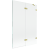 Mexen Lunar paravento da vasca 2 ante destro 120 x 150 cm, trasparente, oro spazzolato - 897-120-100-55-00-P