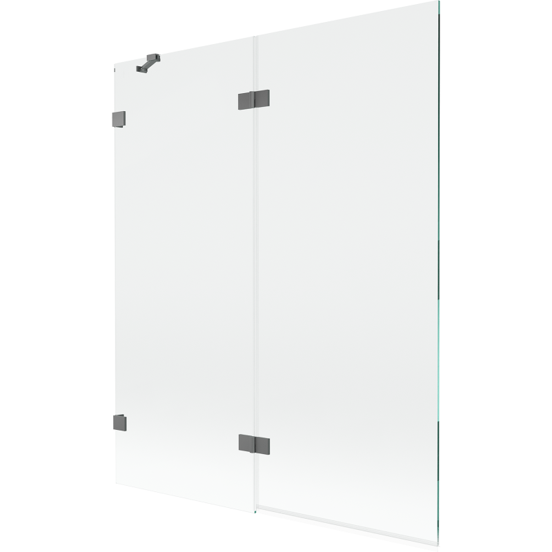 Mexen Lunar mampara de ducha de 2 paneles izquierda 140 x 150 cm, transparente, gun metal - 897-140-100-95-00-L