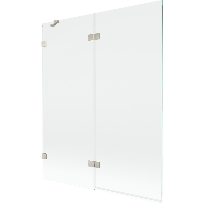 Mexen Lunar 2-osaline vannitoa vahesein, vasak 140 x 150 cm, läbipaistev, harjatud nikkel - 897-140-100-97-00-L