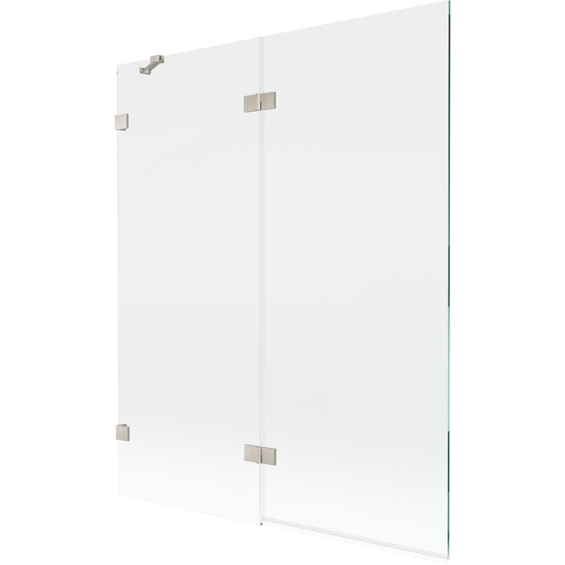 Mexen Lunar Badewannenabtrennung 2-flügelig links 140 x 150 cm, transparent, gebürsteter Nickel - 897-140-100-97-00-L