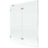 Mexen Lunar Badewannenabtrennung 2-flügelig links 140 x 150 cm, transparent, gebürsteter Nickel - 897-140-100-97-00-L