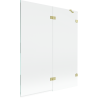 Mexen Lunar 2-Panel Right-Hand Shower Screen 140 x 150 cm, Transparent, Brushed Gold - 897-140-100-55-00-P