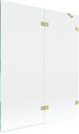 Mexen Lunar douchescherm 2-delig rechts 140 x 150 cm, transparant, goud geborsteld - 897-140-100-55-00-P