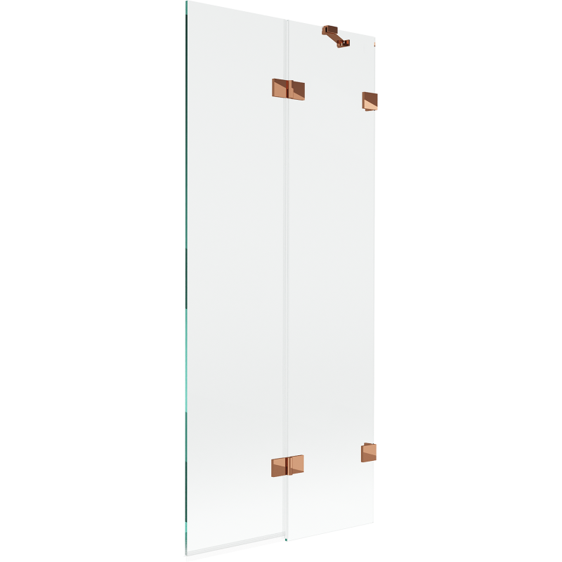 Mexen Lunar douchewand 2-delig rechts 80 x 150 cm, transparant, roze goud - 897-080-100-60-00-P
