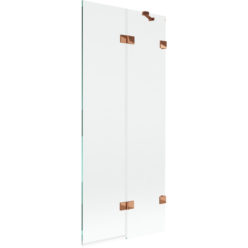 Mexen Lunar vannitoaskeem 2-paneelne parem 80 x 150 cm, läbipaistev, roosakuldne - 897-080-100-60-00-P