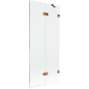 Mexen Lunar douchewand 2-delig rechts 80 x 150 cm, transparant, roze goud - 897-080-100-60-00-P