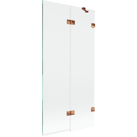 Mexen Lunar divvietīgs vannasistabas panelis ar diviem spārniem, 90 x 150 cm, caurspīdīgs, rozā zelts - 897-090-100-60-00-P