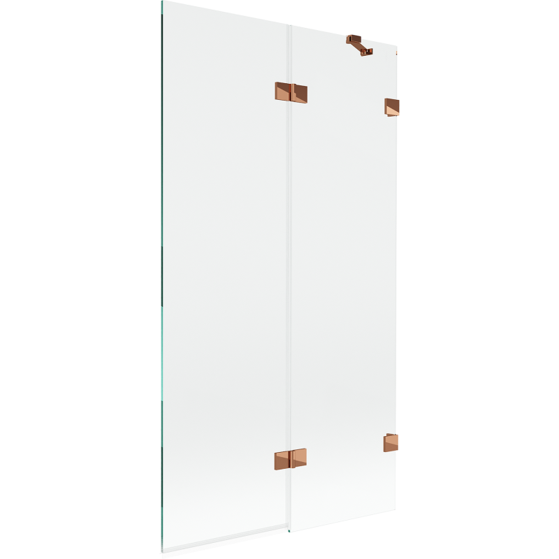 Mexen Lunar 2-flügelige Duschabtrennung rechts 100 x 150 cm, transparent, Roségold - 897-100-100-60-00-P