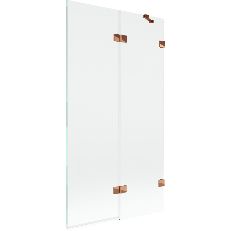 Mexen Lunar parawan nawannowy 2-skrzydłowy prawy 100 x 150 cm, transparent, różowe złoto - 897-100-100-60-00-P
