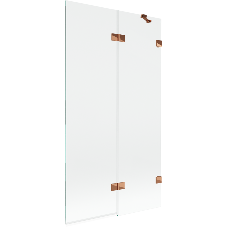 Mexen Lunar ντουζιέρα με 2 φύλλα, δεξιά 100 x 150 cm, διαφανές, ροζ χρυσό