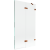 Mexen Lunar paravento per vasca da bagno a 2 ante destro 100 x 150 cm, trasparente, oro rosa - 897-100-100-60-00-P