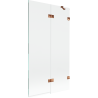 Paroi de douche Mexen Lunar 2 volets droit 100 x 150 cm, transparent, or rose - 897-100-100-60-00-P
