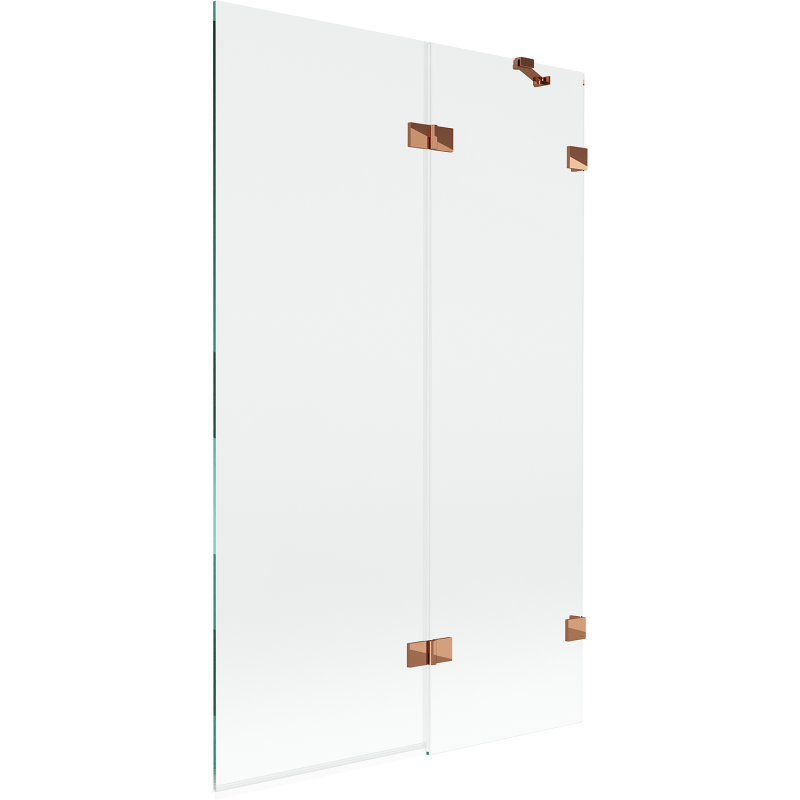 Mexen Lunar 2-delad duschskärm höger 110 x 150 cm, transparent, rosa guld - 897-110-100-60-00-P