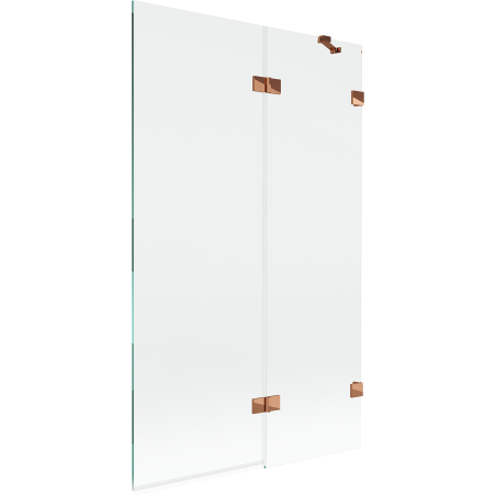 Mexen Lunar 2-panel right bath screen 110 x 150 cm, transparent, rose gold - 897-110-100-60-00-P